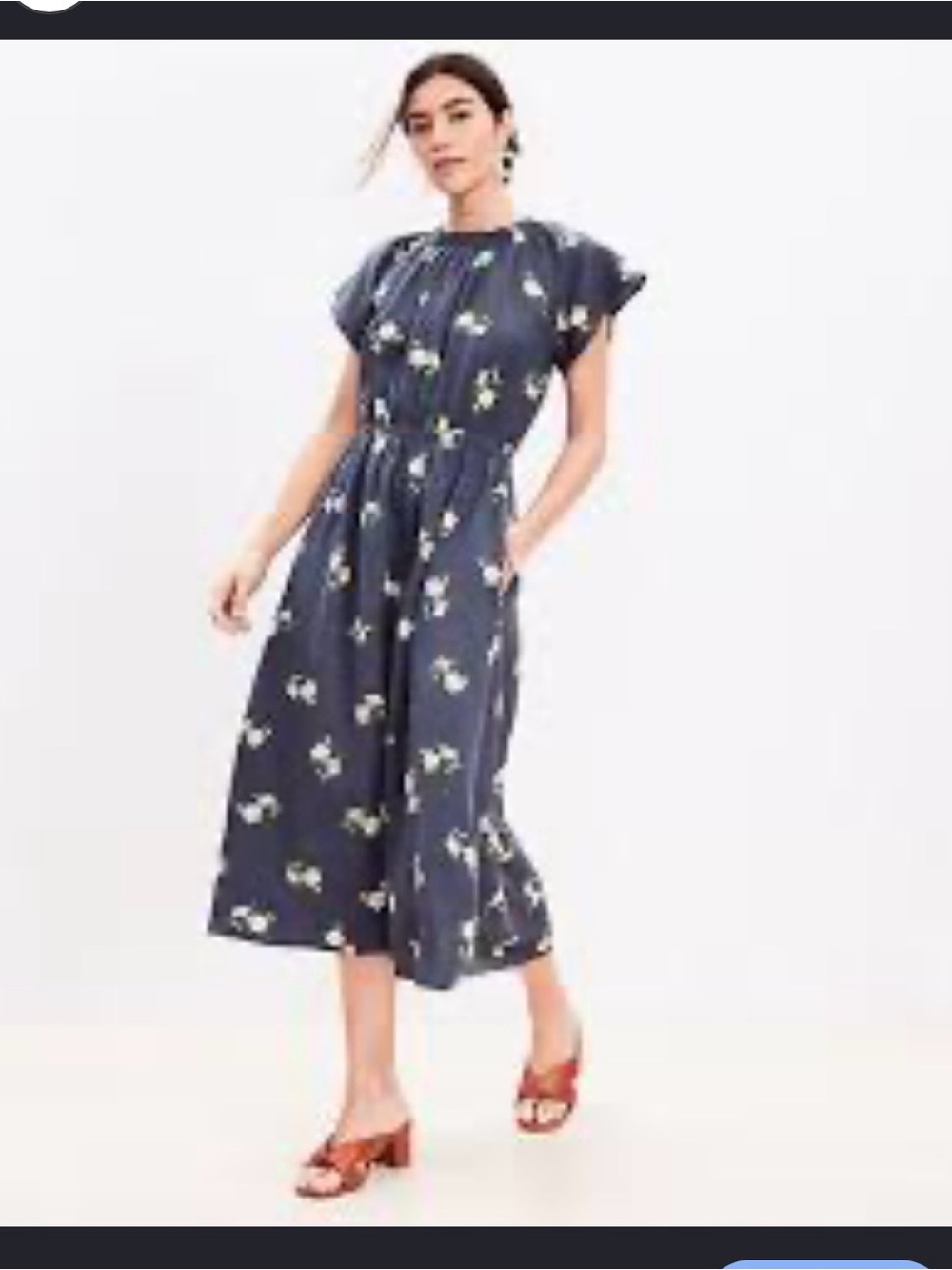 LOFT  Floral Midi Dress